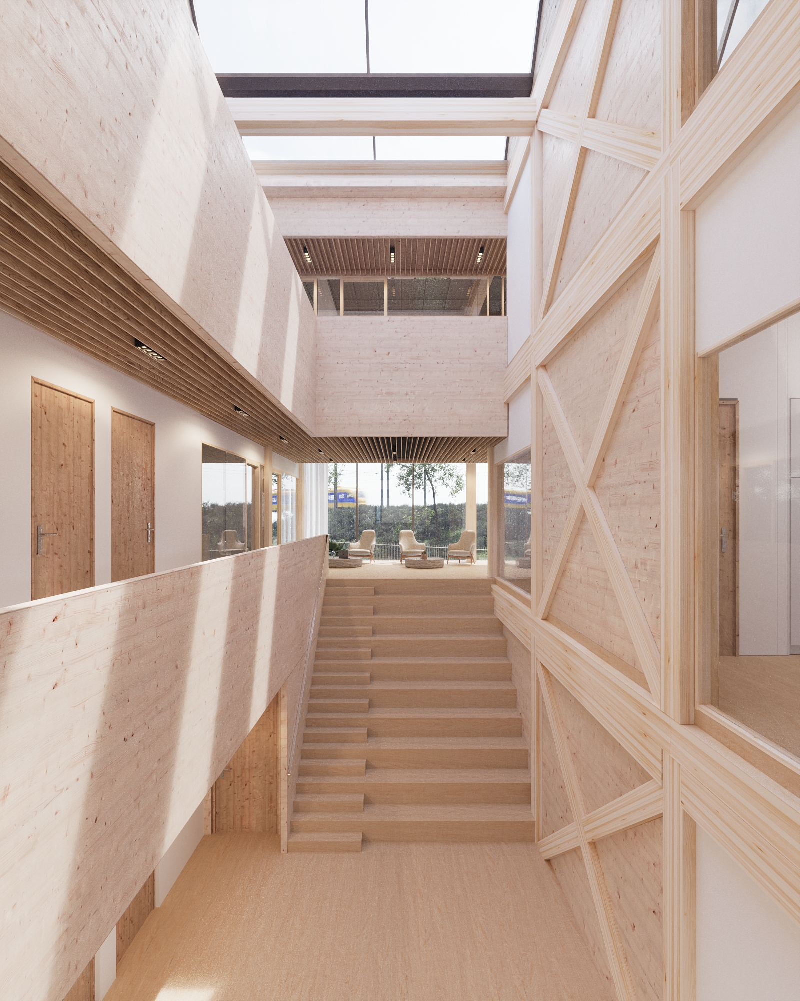 Render interieur — de houten vide
